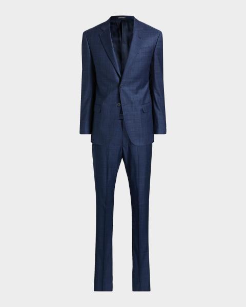 Emporio Armani Men's G Line Virgin Wool Micro-Box Suit | Neiman Marcus
