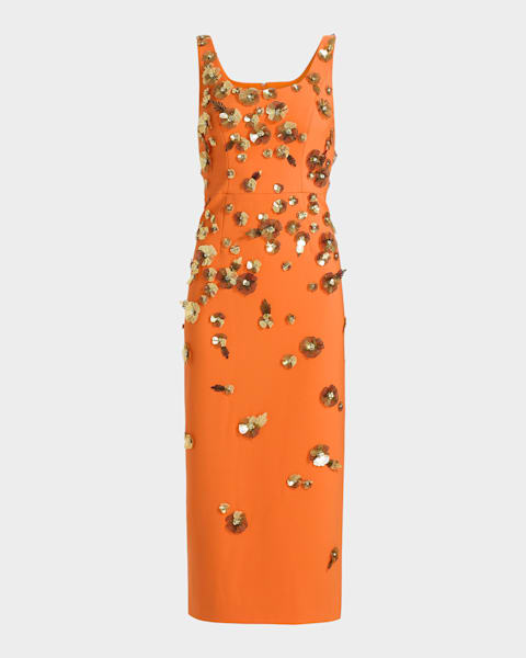 Carolina Herrera Flared Sleeveless Self-Belt Midi Trench Dress