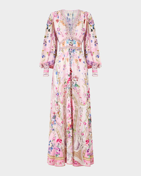 Camilla Turkish Delight Ruffle-Hem Halter Maxi Dress | Neiman Marcus
