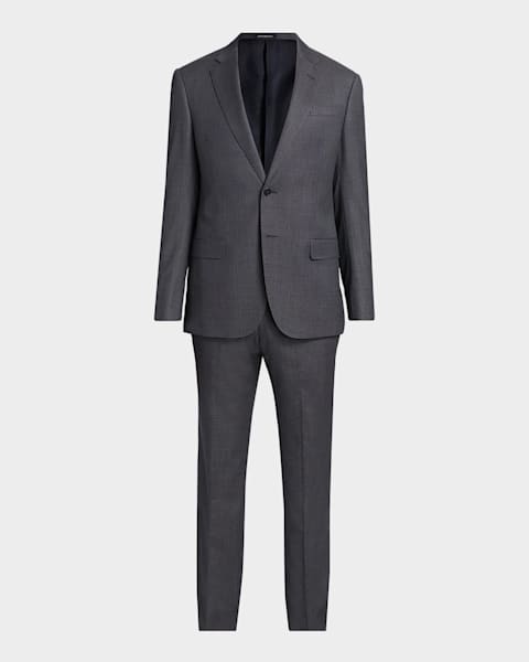 Giorgio Armani Men's Subtle Windowpane Two-Piece Suit | Neiman Marcus