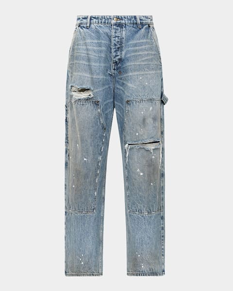Amiri Men's Carpenter Repaired Baggy-Fit Jeans | Neiman Marcus