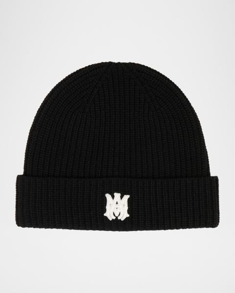 Amiri Men's Logo-Studded Wool Beanie | Neiman Marcus