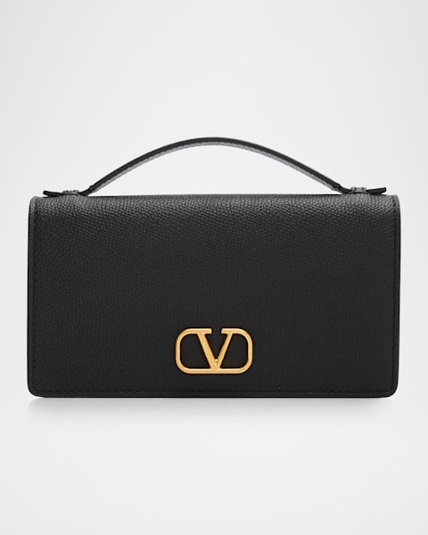 Saint Laurent Cassandra YSL Wallet on Chain in Croc Embossed
