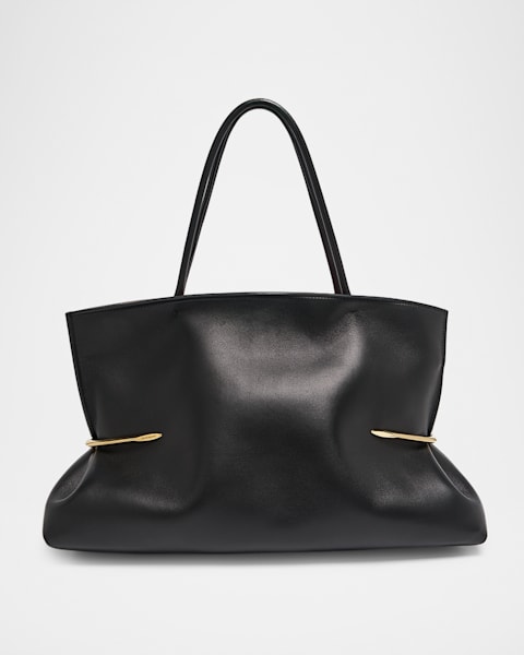 Giorgio Armani Small Grained Leather Trapezoid Tote Bag | Neiman