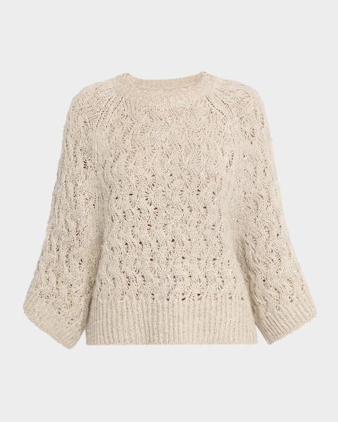 TWP Wide-Neck Open Stitch Sweater | Neiman Marcus