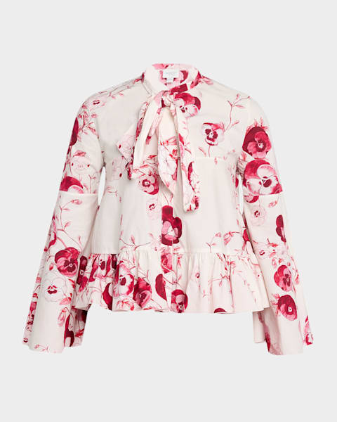 FABIANA FILIPPI Lace-Trim Cotton Poplin Shirt | Neiman Marcus