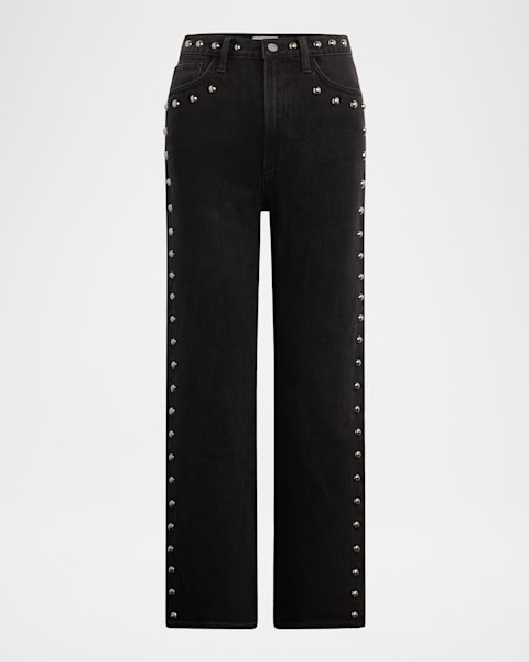 Rails Topanga Studded Straight-Leg Jeans | Neiman Marcus