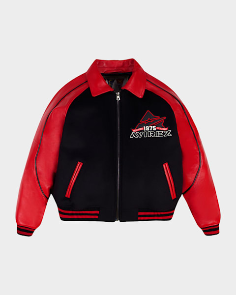 Giorgio Armani Men's Napa Leather Full-Zip Bomber Jacket | Neiman