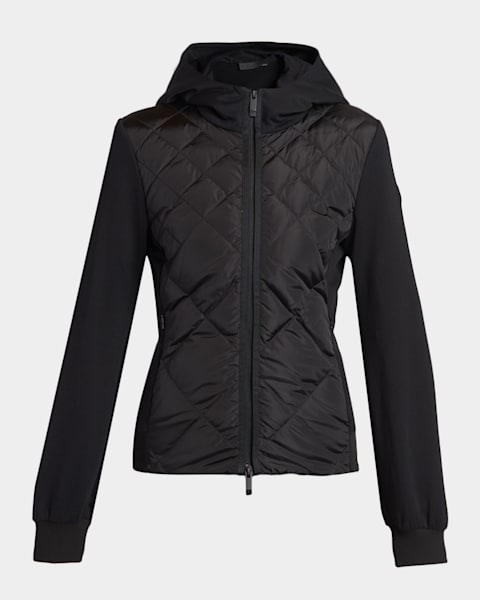 Moncler Grenoble Puffer Polar Fleece Zip-Up Cardigan | Neiman Marcus