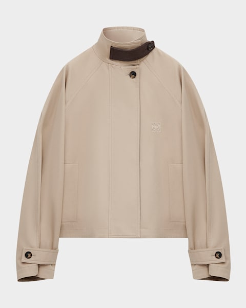Loewe Leather Balloon Jacket with Zipper Detail | Neiman Marcus