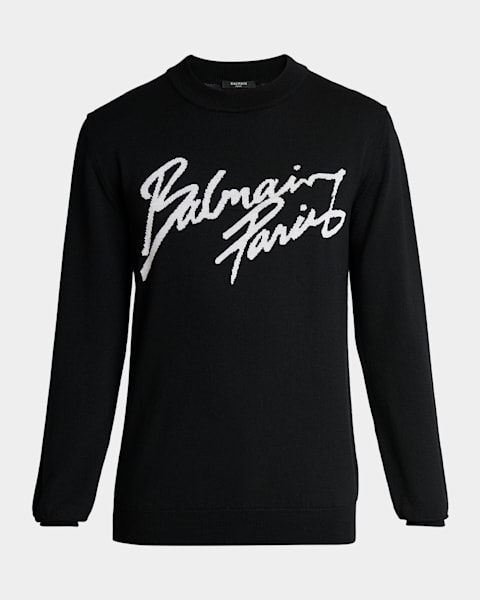 Prada Men's Worsted Wool Crew-Neck Sweater | Neiman Marcus