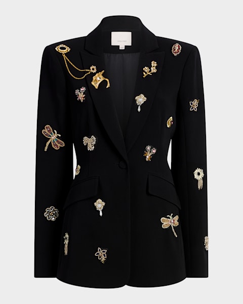 Cinq a Sept Roxie Blazer w/ Lace | Neiman Marcus