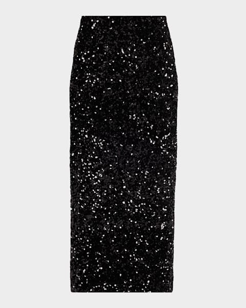 Lafayette 148 New York Ribbon Fringe Straight Midi Skirt | Neiman