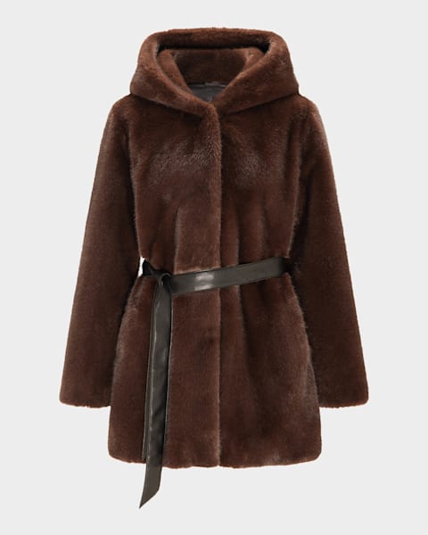 Lyla Grant Fur-Free Short Faux Mink Coat | Neiman Marcus