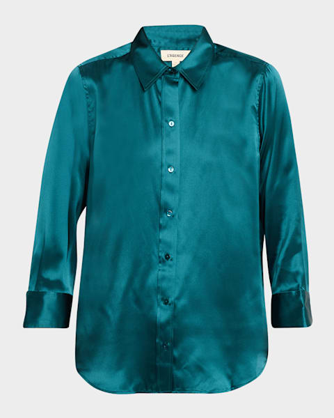 L'Agence Multi Mix Western Chain Dani Silk Blouse | Neiman Marcus