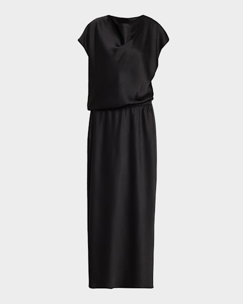 vince satin v neck slip dress Women's Satin V-Neck Slip Dress, Black, Size XXS