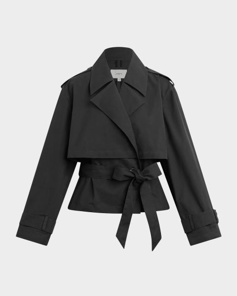 Cinq a Sept Yates Crochet Mirrors Short Trench Coat | Neiman Marcus