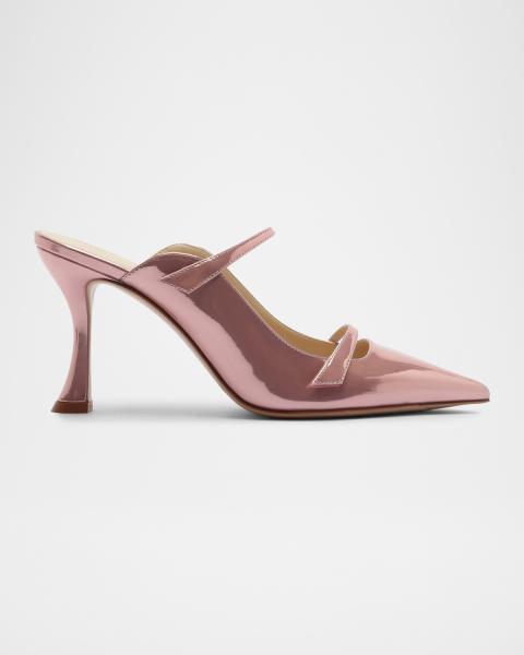 DRIES VAN NOTEN ピンク サテン ミュール 90 satin mules in pink