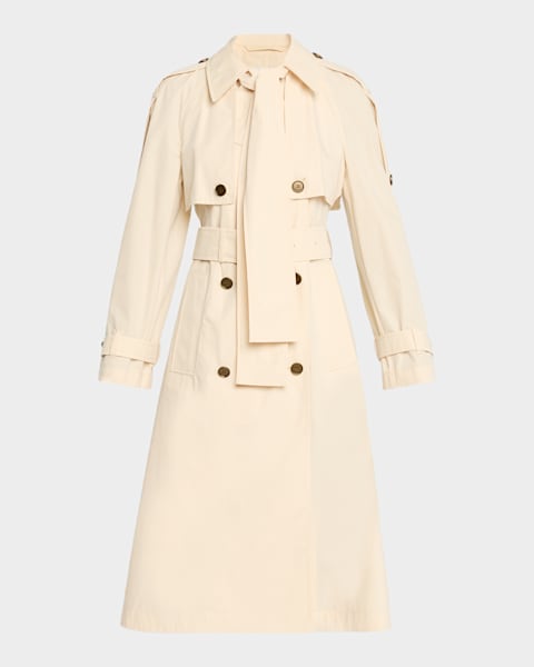 Burberry Ellingham Belted Flare Trench Coat | Neiman Marcus