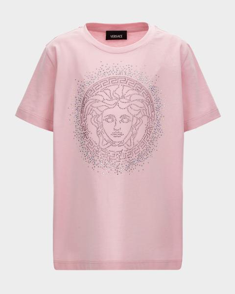 Versace Girl's Medusa & Greca Trim Graphic T-Shirt, Size 4-6