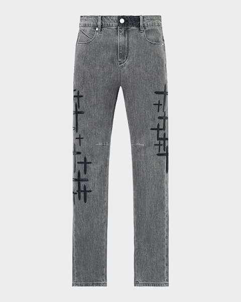 PURPLE Men's P001 Optic White Skinny Jeans | Neiman Marcus