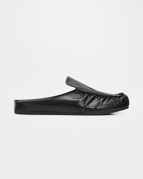 Prada Men's Shuffle Antiqued Leather Monk-Strap Mules with Fringe