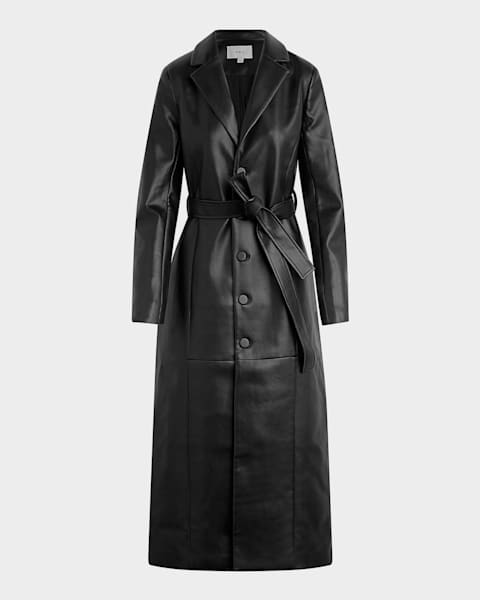 Dries Van Noten Embellished Floor-Length Wool Coat | Neiman Marcus