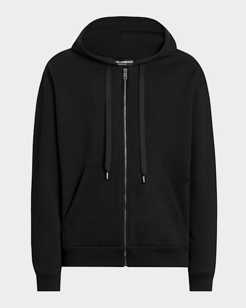 Prada Men's Tonal Cotton and Nylon Hoodie | Neiman Marcus