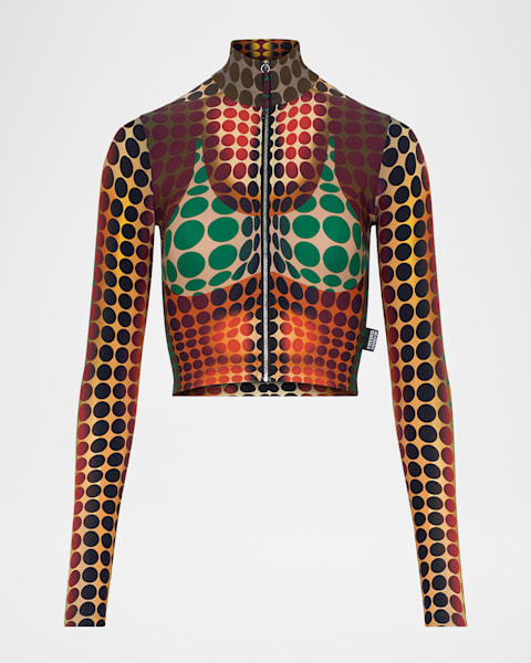 Jean Paul Gaultier Re-Edition High-Neck Dots Top | Neiman Marcus