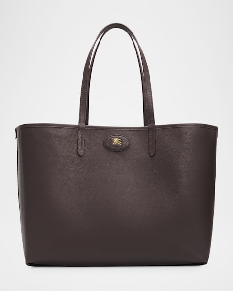 Burberry Mini Reversible Check & Leather Tote Bag | Neiman Marcus