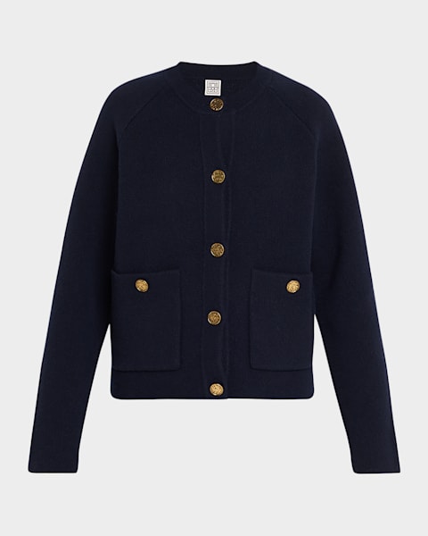 Brunello Cucinelli Frosty Sequined Wool-Cashmere V-Neck Cardigan