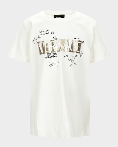 Versace Girl's Medusa & Greca Trim Graphic T-Shirt, Size 4-6