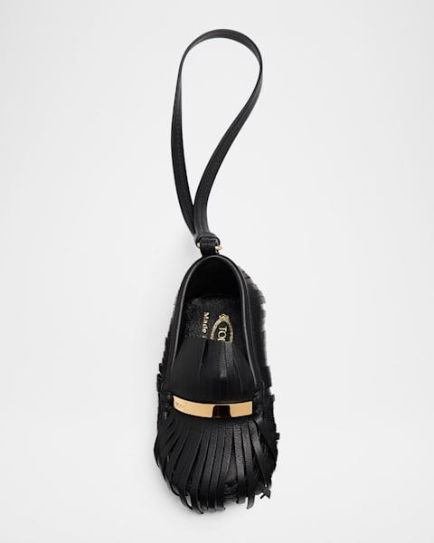 Tod's Fringed Leather Gommino Driving Shoe Bag Charm | Neiman Marcus