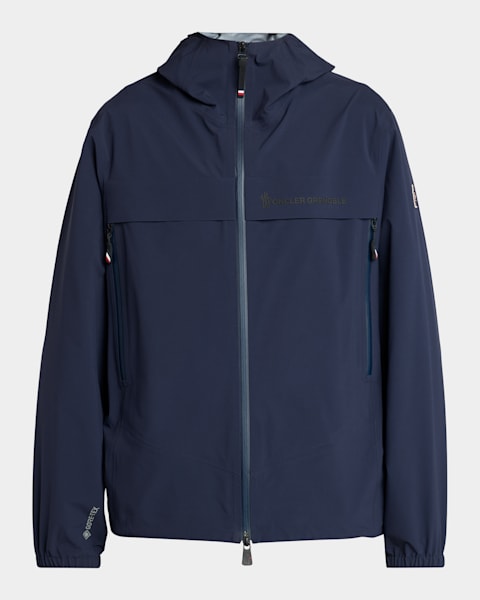 MONCLER フード付きネイビージャケット Moncler Men's Quilted Full-Zip Hooded Jacket | Neiman Marcus