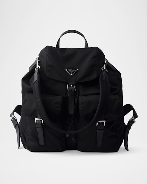 Prada Triangle Re-Nylon And Saffiano Leather Backpack | Neiman Marcus