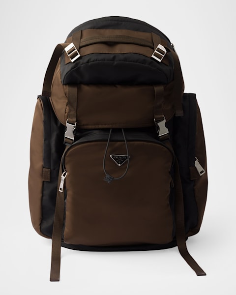 Prada Triangle Re-Nylon And Saffiano Leather Backpack | Neiman Marcus