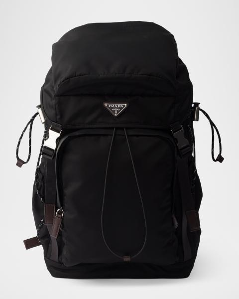 Prada Triangle Re-Nylon And Saffiano Leather Backpack | Neiman Marcus