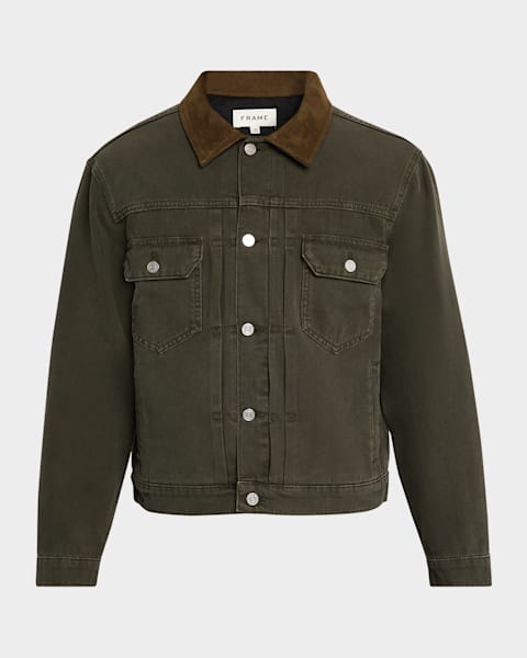 FRAME Men's Wool Double-Face Shirt Jacket | Neiman Marcus