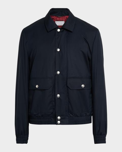 FRAME Men's Wool Full-Zip Blouson | Neiman Marcus