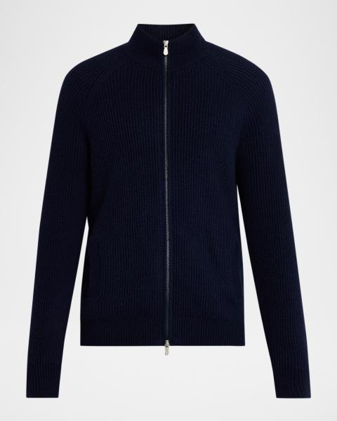 Prada Men's Cashmere Zip Cardigan | Neiman Marcus