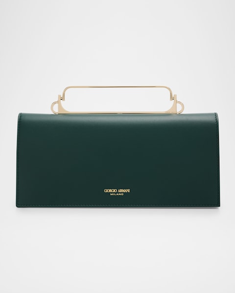 Giorgio Armani Rhinos Teardrop Turn-Lock Leather Crossbody Bag