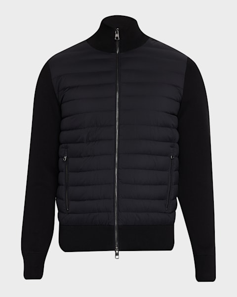 Prada Men's Technical Cotton and Re-Nylon Cardigan | Neiman Marcus