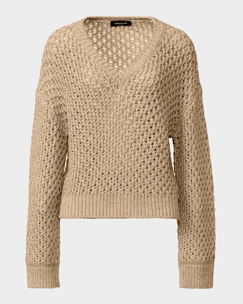 FABIANA FILIPPI Diagonal-Stitch Sequin Knit Sweater | Neiman Marcus