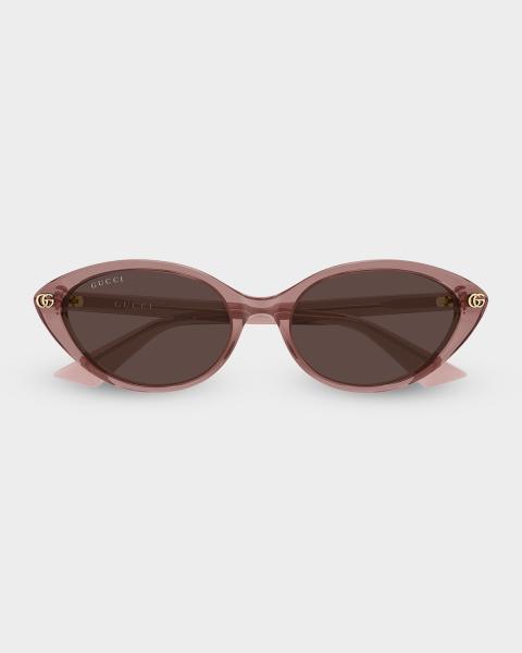 Gucci Interlocking G Cat-Eye Plastic Sunglasses | Neiman Marcus