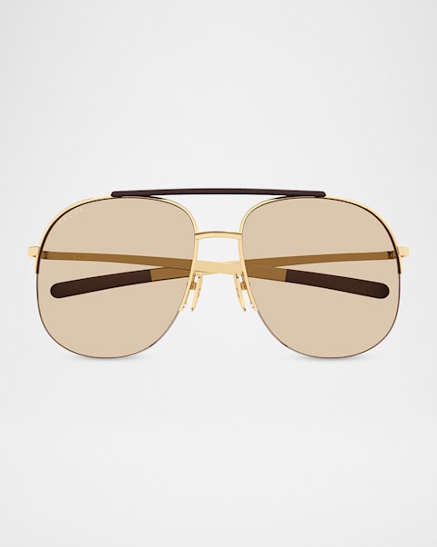 Gucci Horsebit Metal Aviator Sunglasses | Neiman Marcus