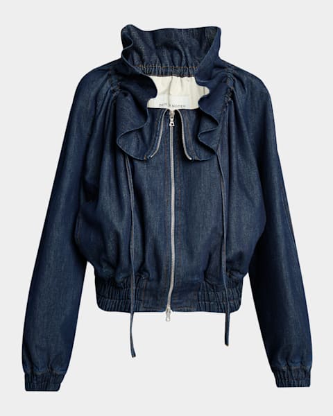 Dries Van Noten Vurano Studded Multi-Print Zip Jacket | Neiman Marcus