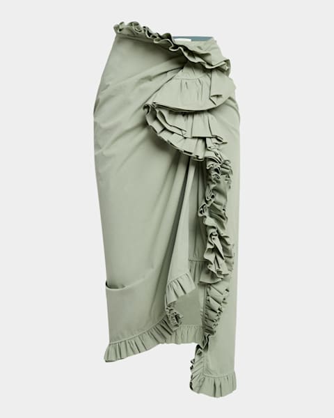 Dries Van Noten Senice Striped Drape Skirt | Neiman Marcus