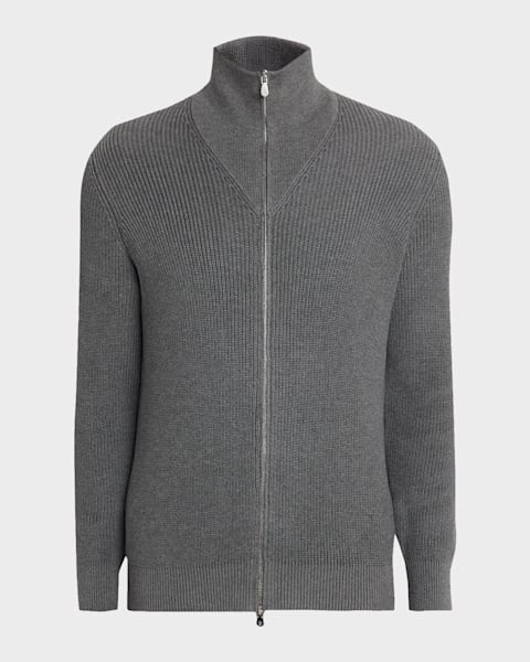 Prada Men's Cashmere Zip Cardigan | Neiman Marcus
