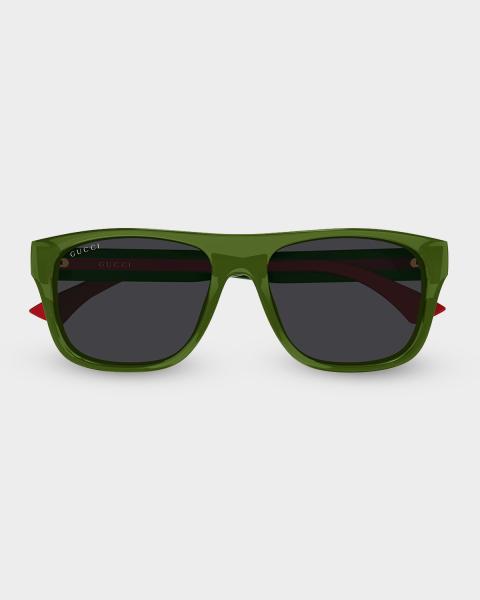 Gucci Men's GG1856SM Plastic Aviator Sunglasses | Neiman Marcus