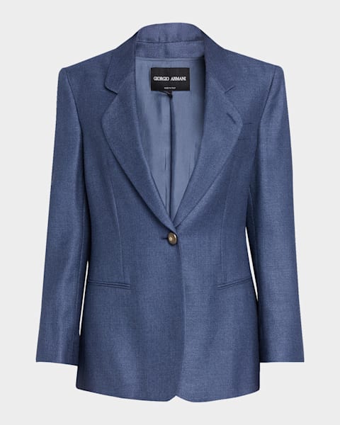 【ARMANI COLLEZIOI】ベスト ジレ スパンコール シルク100 L Giorgio Armani Crystal One-Button Silk Blazer | Neiman Marcus